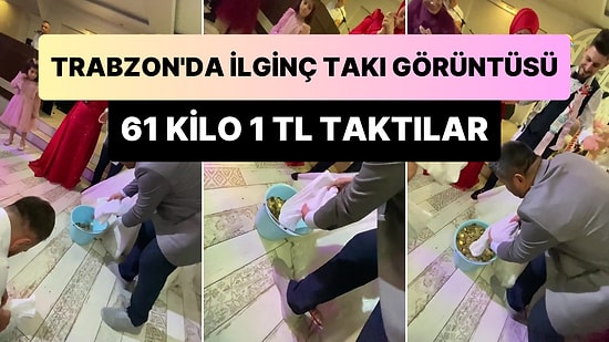 Trabzon'daki Bir Düğünde Gelin ile Damada 61 Kilogram 1 TL Takıldı