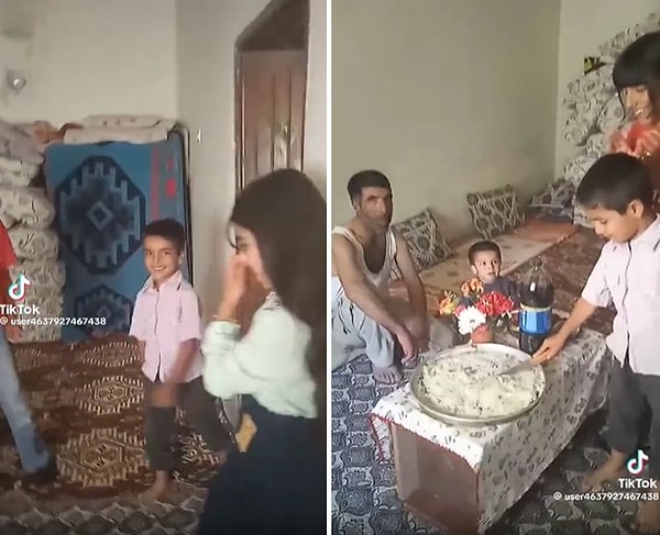 Sosyal medyada paylaşılan ve viral olan görüntülerde, Umut isimli kardeşleri için doğum günü düzenleyen ablalar görülüyor.