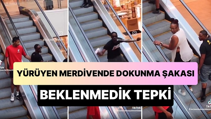 Yürüyen Merdivende Dokunma Şakasına Beklenmedik Tepkiyle Karşılaşan Fenomen