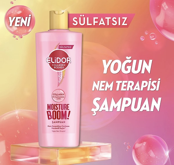 Elidor Collagen Blends Sülfatsız Saç Bakım Şampuanı Moisture Boom Yoğun Nem Terapisi