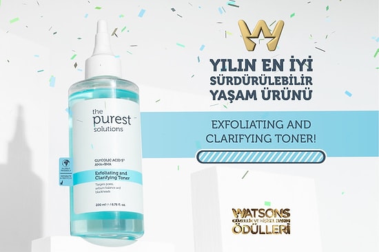 2023 Watsons Ödülleri'nde En İyi Sürdürülebilir Yaşam Ürününü The Purest Solutions Glikolik Asit Tonik Aldı!