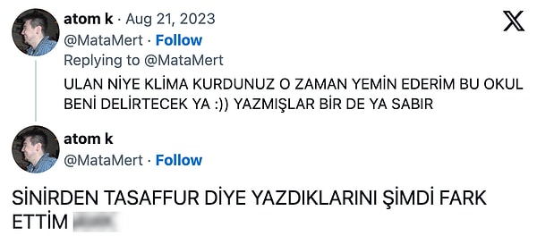 Bir de "kendi vantilatörünüzü getirebilirsiniz" yazılmış. Kim olsa biraz delirirdi.