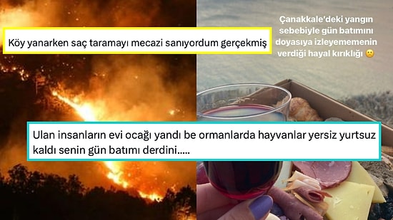 Çanakkale'deki Yangın Yüzünden Gün Batımını İzleyemediğini Söyleyen Kişi Bu Kadar Vicdansızlık Olmaz Dedirtti