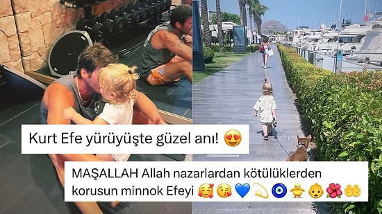 Başak Dizer ve Kıvanç Tatlıtuğ'un Oğlu Kurt Efe'nin Köpekleriyle Yürüyüş Yaptığı Anlar 'Maşallah!" Dedirtti!