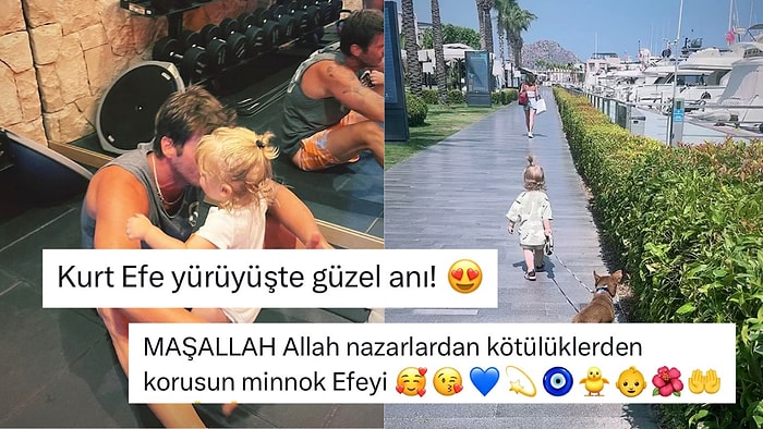 Başak Dizer ve Kıvanç Tatlıtuğ'un Oğlu Kurt Efe'nin Köpekleriyle Yürüyüş Yaptığı Anlar 'Maşallah!" Dedirtti!