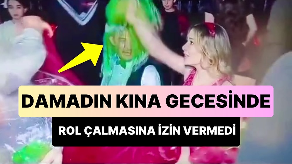 Kına Gecesinde Yüzüne Duvak Örtülen ve Halinden Memnun Olan Damadın Rol Çalmasına İzin Vermeyen Gelin