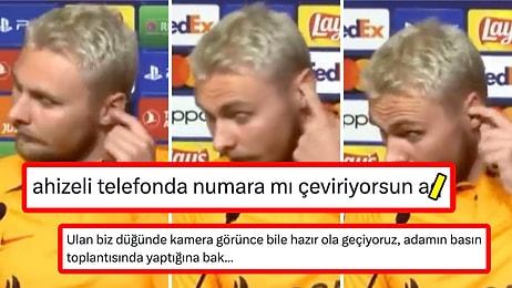 Galatasaraylı Victor Nelsson'un Yarınlar Yokmuşçasına Kulağını Karıştırdığı Anlar Goygoycuların Diline Düştü