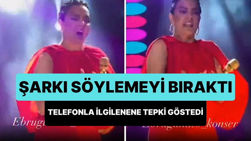 Ebru Gündeş Sahnede Şarkı Söylediği Sırada Telefon ile İlgilenen Kişiye Sinirlendiği Anlar ile Gündem Oldu
