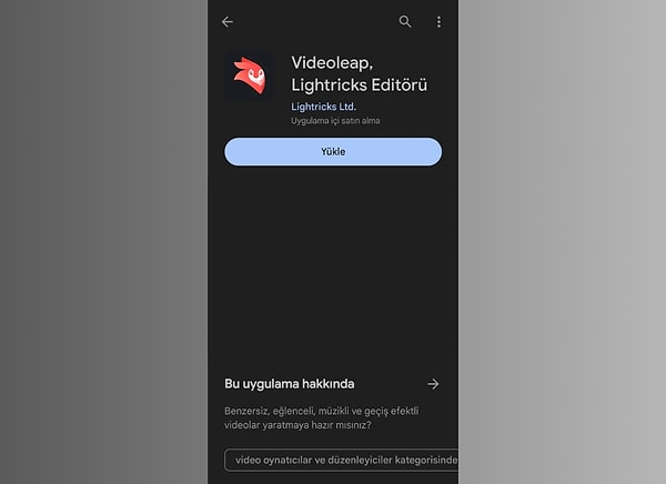 1. İlk olarak Videoleap uygulamasını App Store ve Play Store mağazalarından indirip, telefonumuza kurmamız gerekiyor.