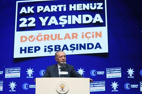 ATO Congresium'da AK Parti'nin 22. Kuruluş Yıl Dönümü Programı kapsamında Cumhurbaşkanı Recep Tayyip Erdoğan'ın katılımıyla bir etkinlik düzenlendi.