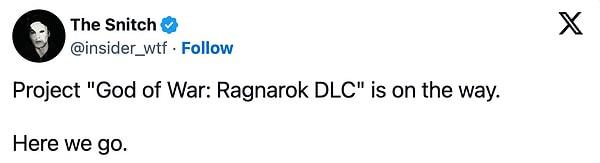 Oyun dünyasını hareketlendiren God of War Ragnarök DLC'si söylentisinin kaynağı ise bir Twitter (X) hesabı.