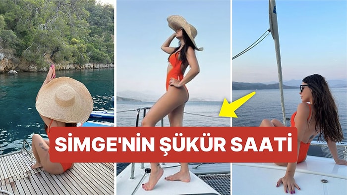 Simge Sağın'ın Kırmızılı Tekne Pozları 'Aşkın Olayım' Dedirtti