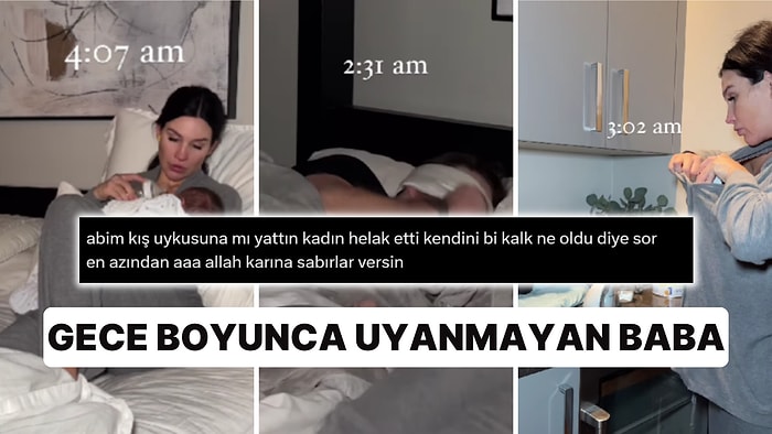 Bebeğiyle Gece Boyunca Saatlerce Uyanık Kalan Anne ve Babanın Uyuması Kullanıcıları İkiye Böldü