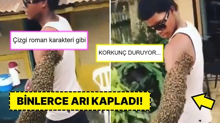 Avucunda Kraliçe Arıyı Tuttuğu İçin Kolu Binlerce Arıyla Kaplanan Adam Gündem Oldu!