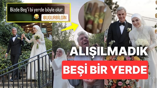 Güldür Güldür'ün Mesut'u Uğur Bilgin'e Düğününde Takılan İlginç Beşi Bir Yerde Törene Damga Vurdu