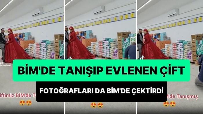 BİM'de Tanışan Çift, Düğün Fotoğraflarını da BİM'de Çektirdi