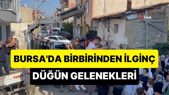 Bursa Neden Böyle? Düğün Geleneklerinden Nasibini Alan Damat En Sonunda Vinçle Asılıp Suya Sokuldu