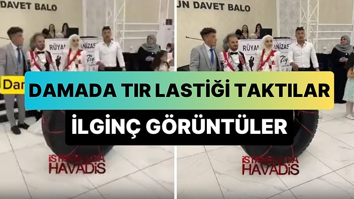 Damadın Arkadaşları TIR Şoförü Olan Damada, Düğünde TIR Lastiği Taktı