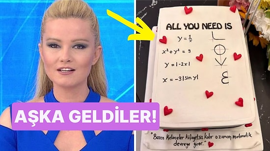 Müge Anlı'ya Eşi Şinasi Yüzbaşıoğlu'ndan Matematik Denklemli Romantik Pasta Sürprizi