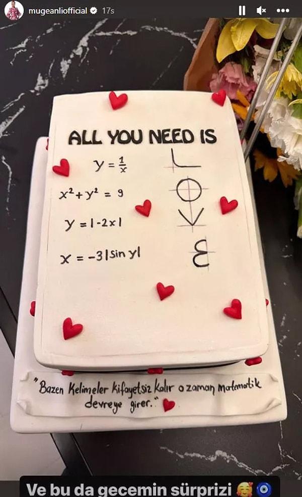 'All You Need Is Love' yazılı bir pastayla eşi Anlı'ya sürpriz yapan Yüzbaşıoğlu, aşkını matematiksel denklemlere dökerek şık bir jeste imza attı.