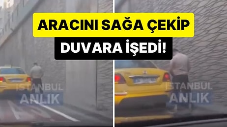 İstanbul'da Bir Taksici, Aracını Sağa Çekip Akan Trafikte Çişini Yaptı