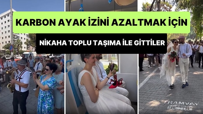 Karbon Ayak İzini Azaltmak İçin Nikaha Toplu Taşıma ile Giden Çift