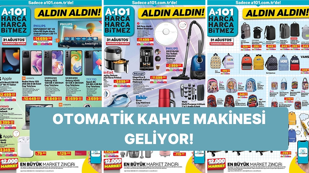 A101'e Okul ve Bilgisayar Çantaları Geliyor! 31 Ağustos 2023 A101 İnternete Özel Aldın Aldın Kataloğu
