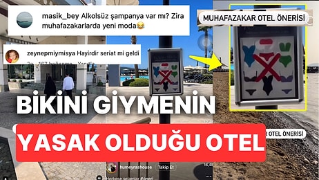 Muhafazakar Otelde Asılı Olan 'Bikini Giyilmez' Tabelası Sosyal Medyada "Şeriat mı Geldi?" Tartışması Yarattı