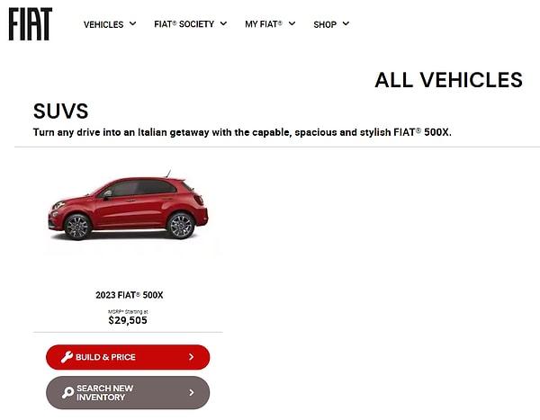Bonus: ABD'de Fiat'ın 500 X modeli satılıyor. Aracın satış fiyatı 29 bin 505 dolar. TL bazında 786 bin 476,43 TL.