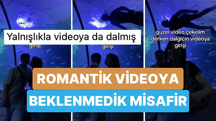 Romantik Bir Video Çekmek İsterlerken Bir Anda Beliren Dalgıç Karşısında Şaşkına Dönen Gençler