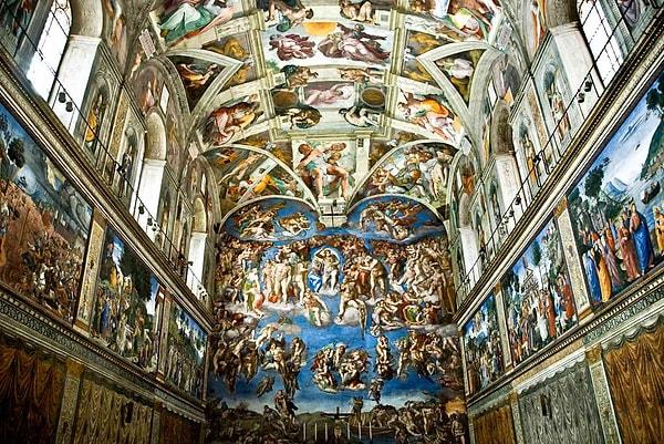 1. Michelangelo'nun Sistine Şapeli'nin tavanına yaptığı resmin boyanması 4 yıl sürdü.