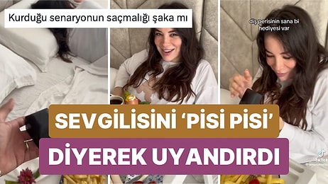 Sevgilisinin Hazırladığı Yatakta Kahvaltı Süprizi Sırasında Verdiği Tepkilerle Viral Olan Kadın