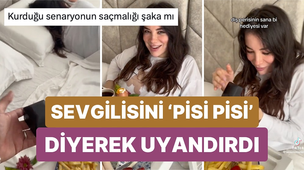 Sevgilisinin Hazırladığı Yatakta Kahvaltı Süprizi Sırasında Verdiği Tepkilerle Viral Olan Kadın