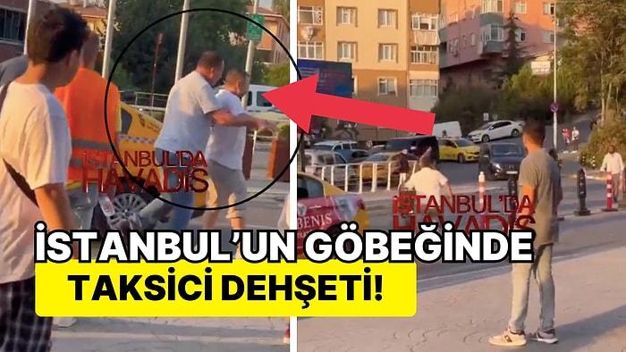 İstanbul'da Yolcuları Almak İstemediği İddia Edilen Taksicinin Bıçak Çektiği Anlar Dehşete Düşürdü