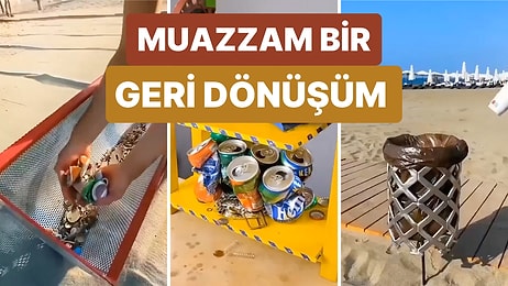 Plajdan Topladığı Alüminyum Çöpleri Geri Dönüştürerek Plaja Çöp Kutusu Yapan Genç