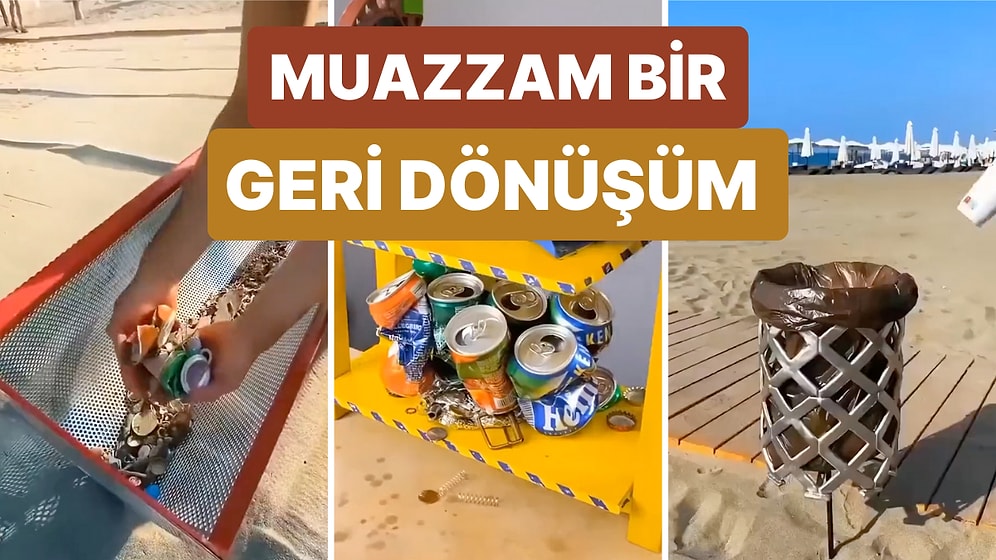Plajdan Topladığı Alüminyum Çöpleri Geri Dönüştürerek Plaja Çöp Kutusu Yapan Genç