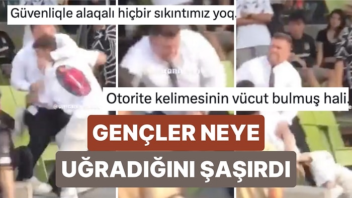 Kavga Eden Gençleri İnanılmaz Bir Çeviklikle Ayırarak Kavgayı Kısa Sürede Dağıtan Güvenlik Görevlisi