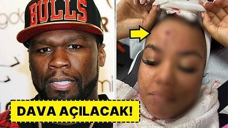 Ünlü Rapçi 50 Cent'in Konser Esnasında Fırlattığı Mikrofon İzleyicilerden Birinin Kafasını Yardı!