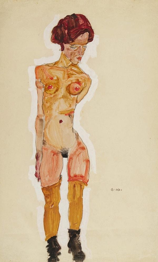 Egon Schiele de benzer bir şekilde, çoğu zaman çarpıcı ve rahatsız edici bulunan eserler üretiyordu.