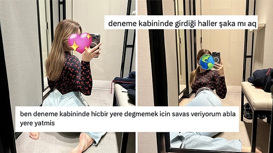 Mağazanın Deneme Kabininde Yerlere Yatıp Şekilden Şekile Girerek Fotoğraf Çekinen Kullanıcı Dumur Etti