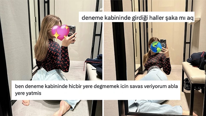 Mağazanın Deneme Kabininde Yerlere Yatıp Şekilden Şekile Girerek Fotoğraf Çekinen Kullanıcı Dumur Etti