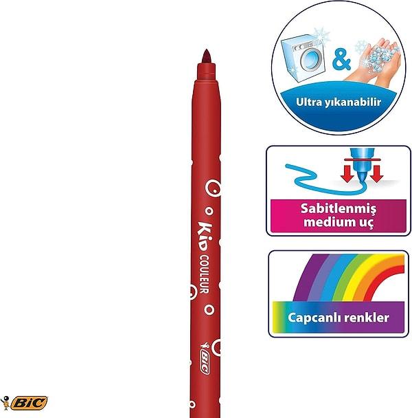 12. Tam 24 renkten oluşan kaliteli bir keçeli kalem seti.