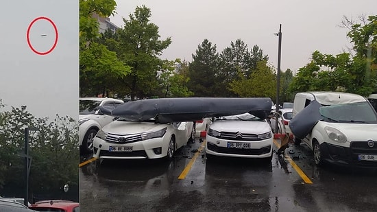 Ankara'da F-4 Savaş Uçağından Kopan Parça Otoparka Düştü!