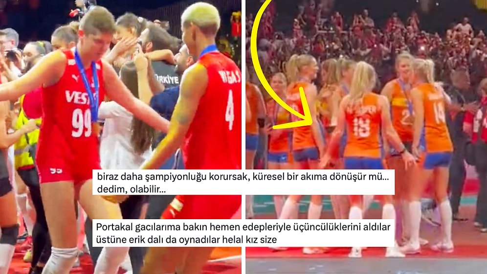 Filenin Sultanları Avrupa Şampiyonluğunu Kutlarken Erik Dalı Oynayan Hollanda Voleybol Takımı Keyiflendirdi!