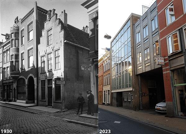 12. Gelkingestraat, Groningen, Hollanda, 1930 ve 2023.