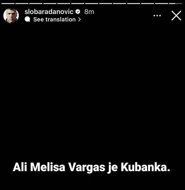 Radanovic, Instagram paylaşımında yer verdiği ''Ama Melisa Vargas Kübalı'' sözleriyle Malatyalı Vargas'ımızın Türk bir sporcu olmadığına değinmesi tepki gördü.