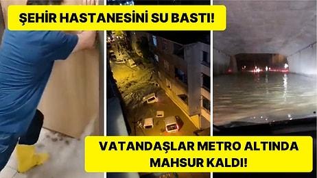 Arnavutköy ve Başakşehir Sular Altında! İstanbul'daki Sağanak Yağmur Sele Sebep Oldu