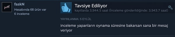 4. Neredeyse 4 bin saat oynamış bu arkadaş. 😳