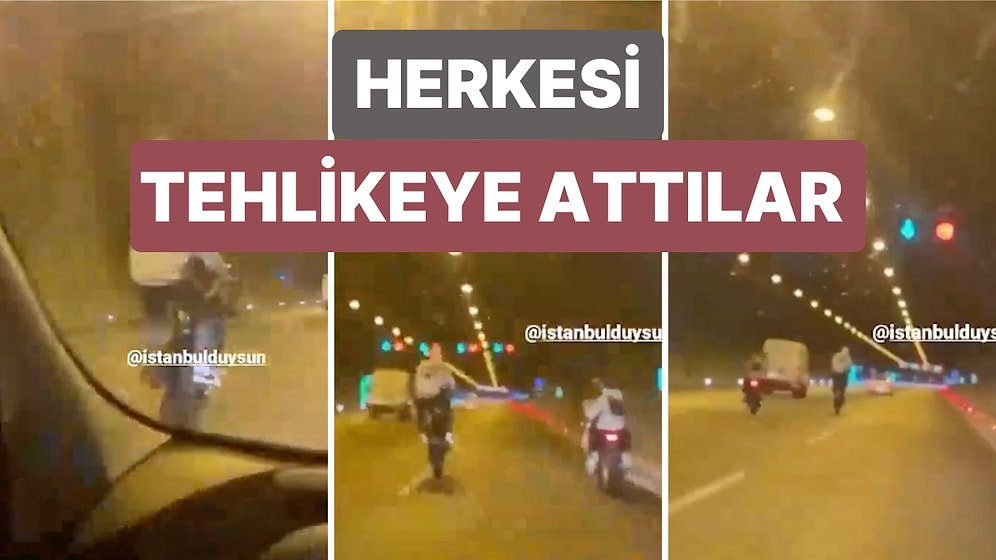 Motorlarıyla Cebeci Tüneli'nde Yaptıkları Hareketle Tüm Trafiği Tehlikeye Attılar!