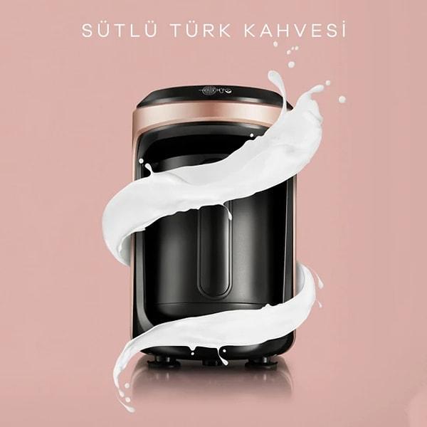 11. Yemeğin üstüne keyif yapmak için ihtiyacınız olan Karaca Hatır Hüps sütlü Türk kahve makinesi.
